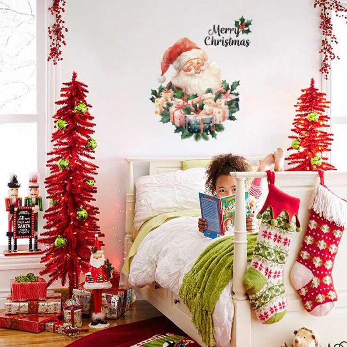 Наклейка "Дед Мороз Merry Christmas"
