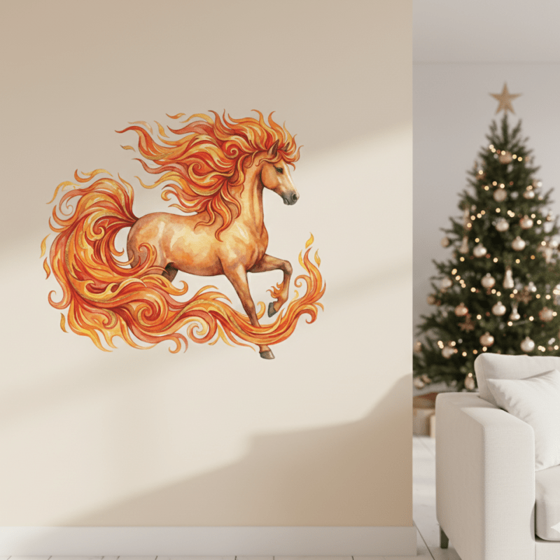 Наклейка на стену "Волшебная Огненная Лошадь"